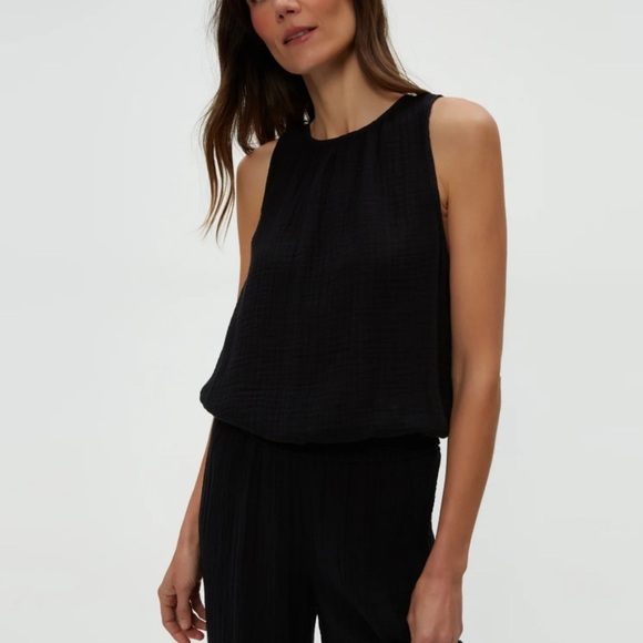 Helmut Lang- Black Gauze Sleeveless Top - Picture 1 of 6